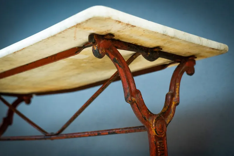 Pamono French Cast Iron and Marble Garden Table> Garden Tables