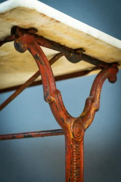 Pamono French Cast Iron and Marble Garden Table><noscript><img width=