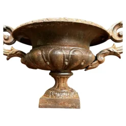 Pamono French Cast Iron Campana Urn by Alfred Corneau, 1800s><noscript><img width=