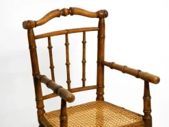 New Pamono French Child's Highchair in Bentwood with Viennese Wicker Seat, 1930s
