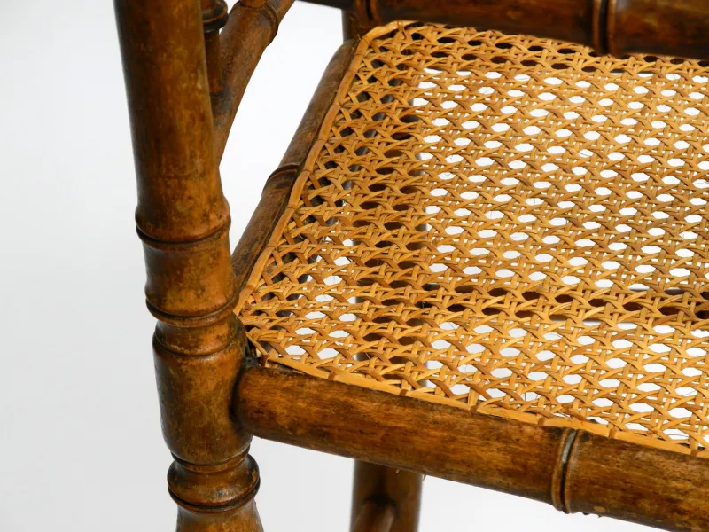 New Pamono French Child's Highchair in Bentwood with Viennese Wicker Seat, 1930s