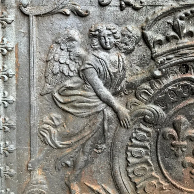 Pamono French Chimney Fireback, 1850s> Fireplaces And Mantels