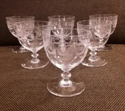 Online Pamono French Crystal Glass Wine Glasses from Baccarat, 1970s, Set of 6