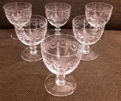 Online Pamono French Crystal Glass Wine Glasses from Baccarat, 1970s, Set of 6