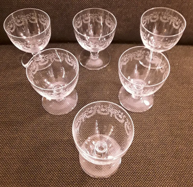 Online Pamono French Crystal Glass Wine Glasses from Baccarat, 1970s, Set of 6