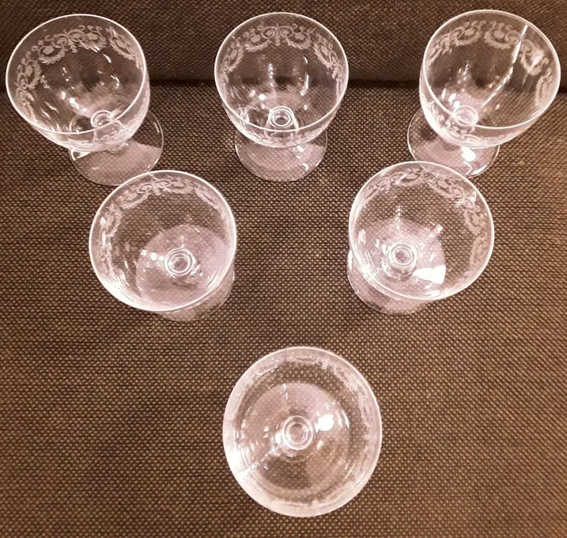Online Pamono French Crystal Glass Wine Glasses from Baccarat, 1970s, Set of 6