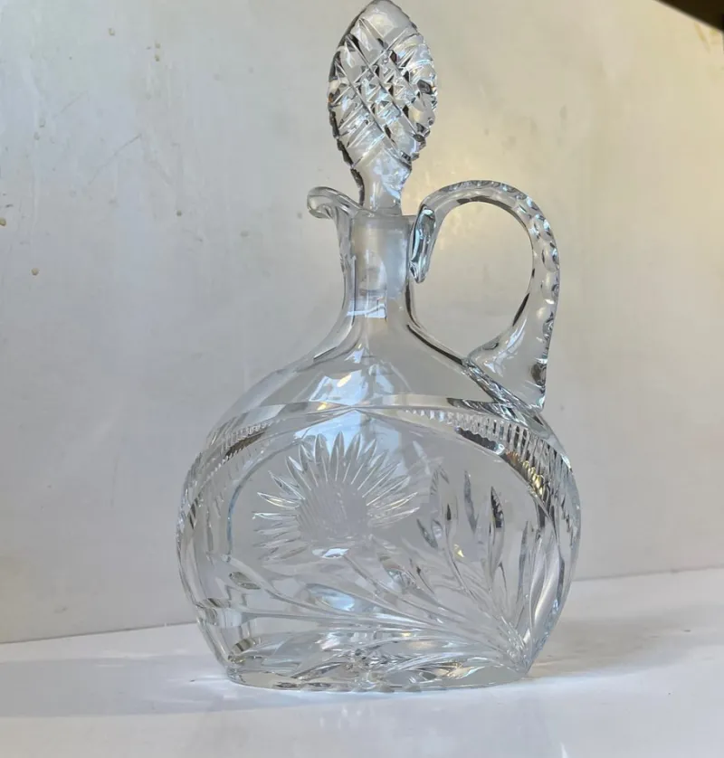 Pamono French Cut Crystal Decanter from Cristal De Lorraine, 1950s> Bottles, Carafes & Jugs