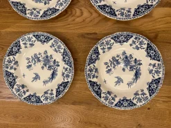 Pamono French Deep Plates with Blue Delft Decor from Gien, Set of 6><noscript><img width=