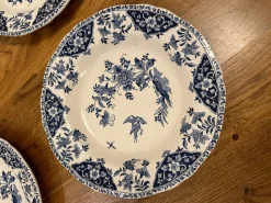 Pamono French Deep Plates with Blue Delft Decor from Gien, Set of 6><noscript><img width=