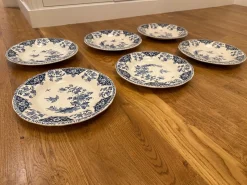 Pamono French Deep Plates with Blue Delft Decor from Gien, Set of 6><noscript><img width=