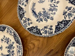 Pamono French Deep Plates with Blue Delft Decor from Gien, Set of 6><noscript><img width=