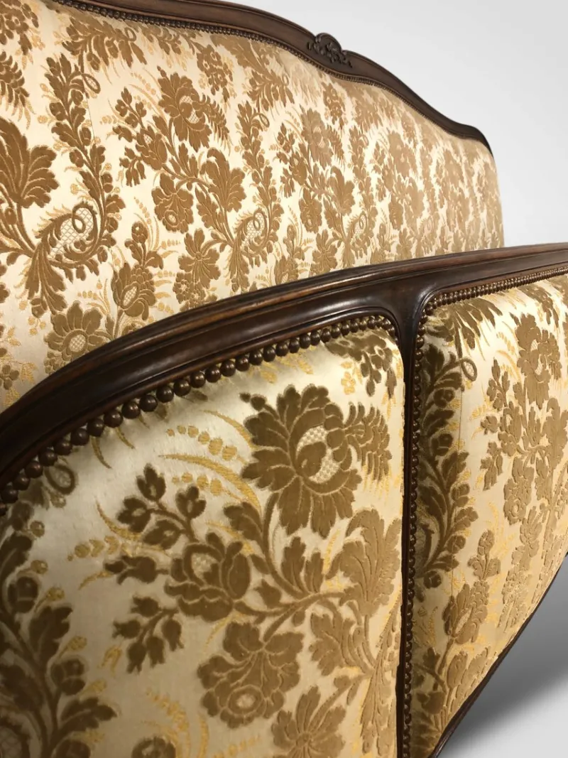 Pamono French Demi Corbeille Upholstered Bed Frame