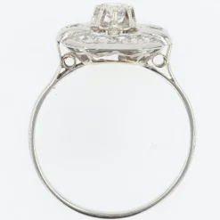 Online Pamono French Diamonds 18 Karat White Gold Art Deco Ring, 1930s
