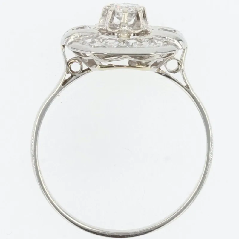 Online Pamono French Diamonds 18 Karat White Gold Art Deco Ring, 1930s