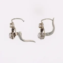 Pamono French Diamonds 18 Karat White Gold Lever Back Earrings, Set of 2><noscript><img width=