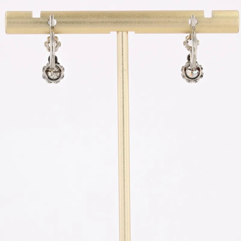 Pamono French Diamonds 18 Karat White Gold Lever Back Earrings, Set of 2> Earrings
