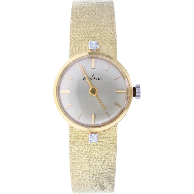 Pamono French Diamonds 18 Karat Yellow Gold Eviana Women Watch, 1960s