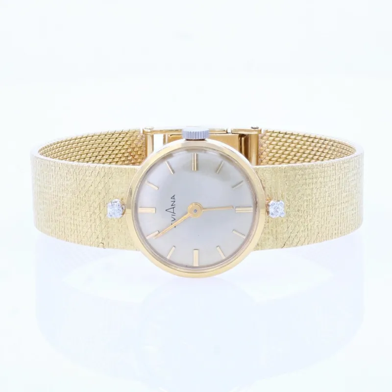 Pamono French Diamonds 18 Karat Yellow Gold Eviana Women Watch, 1960s