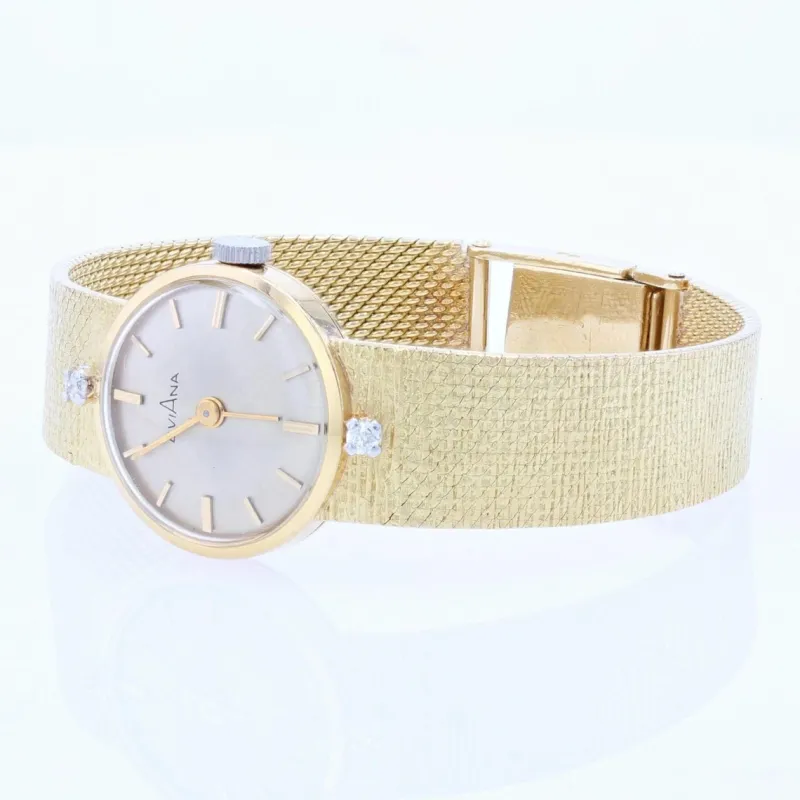 Pamono French Diamonds 18 Karat Yellow Gold Eviana Women Watch, 1960s