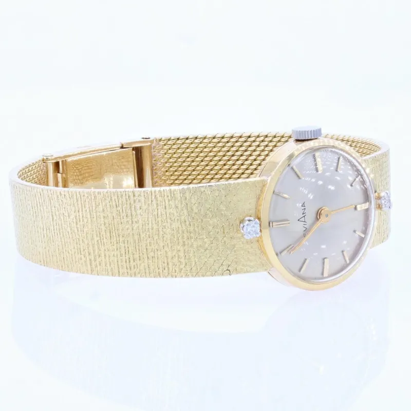 Pamono French Diamonds 18 Karat Yellow Gold Eviana Women Watch, 1960s