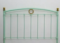 Pamono French Double Bed in Metal and Brass, 1890s><noscript><img width=