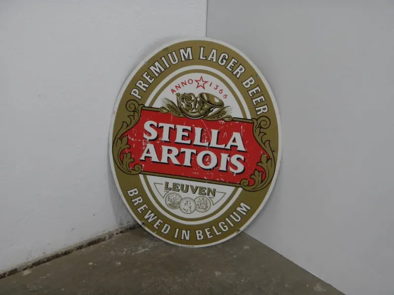 Discount Pamono French Double-Sided Stella Artois License Plate, 1970