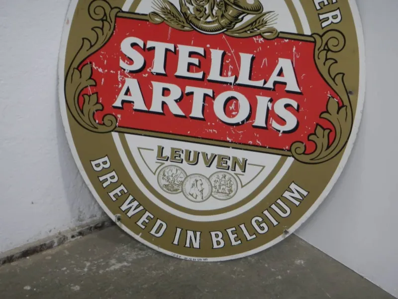 Discount Pamono French Double-Sided Stella Artois License Plate, 1970