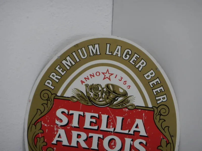Discount Pamono French Double-Sided Stella Artois License Plate, 1970