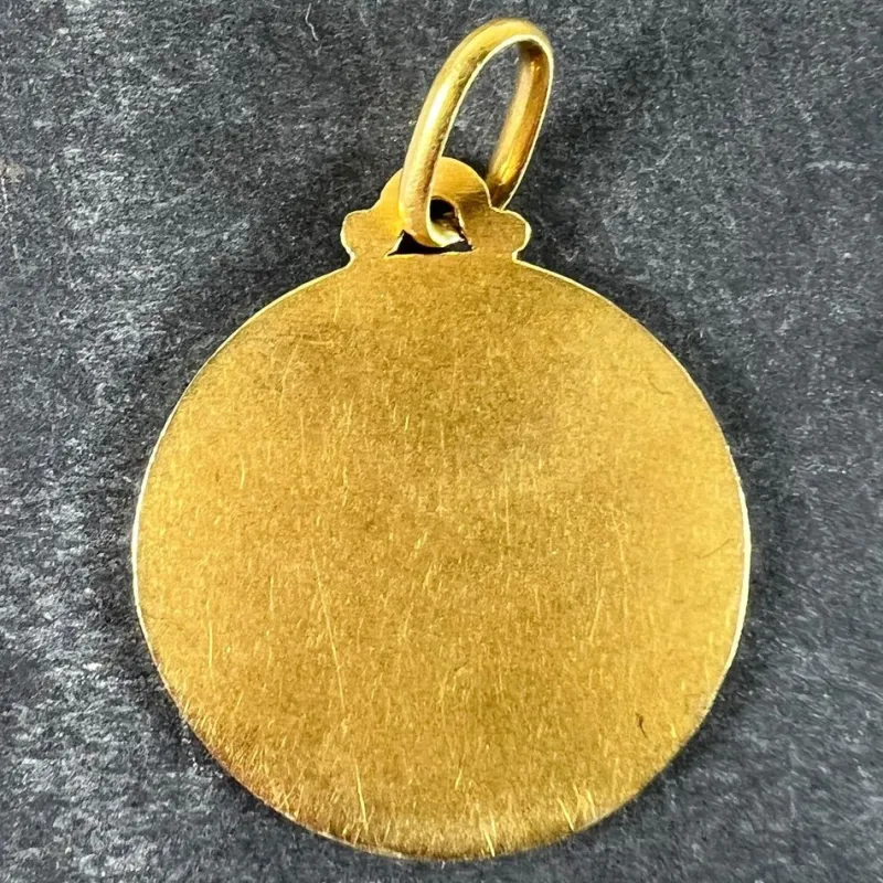 Pamono French Dropsy Virgo Gloriosa Virgin Mary Medal Pendant in18 Karat Yellow Gold, 1920s> Necklaces