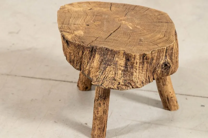 Online Pamono French Elm Side Table, 1900
