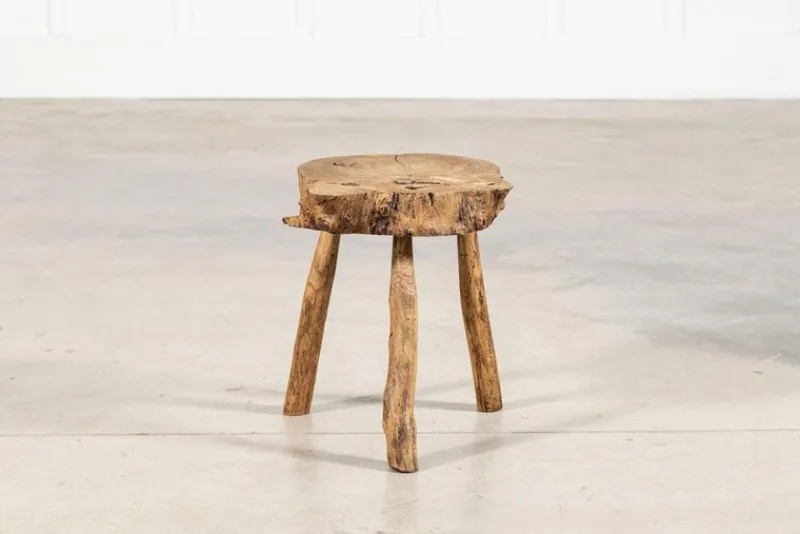Hot Pamono French Elm Side Table, 1900