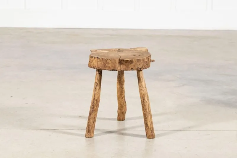 Hot Pamono French Elm Side Table, 1900