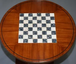 Pamono French Empire Hardwood Chess Table in Marble & Ormolu, 1900s><noscript><img width=