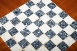 Pamono French Empire Hardwood Chess Table in Marble & Ormolu, 1900s><noscript><img width=