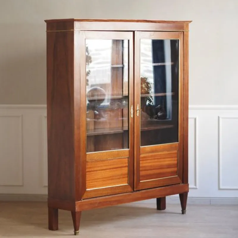 Pamono French Empire Showcase with Brass, 1850s> Cabinets & Wardrobes