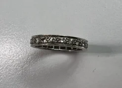 Hot Pamono French Eternity Ring in 14 Karat with Diamonds, 1930s