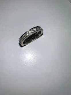 Hot Pamono French Eternity Ring in 14 Karat with Diamonds, 1930s