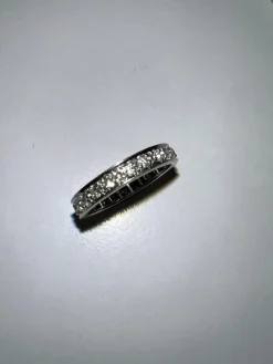 Hot Pamono French Eternity Ring in 14 Karat with Diamonds, 1930s