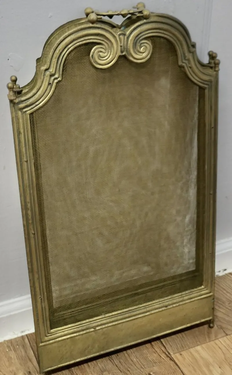 Pamono French 4-Fold Brass Fire Guard, 1890s> Fireplaces And Mantels