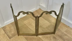Pamono French 4-Fold Brass Fire Guard, 1890s><noscript><img width=