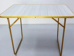 Discount Pamono French Folding Camping Chairs and Table, 1950s, Set of 5