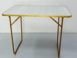 Discount Pamono French Folding Camping Chairs and Table, 1950s, Set of 5