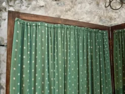 Pamono French Folding Screen with Green Polka-Dot Fabric, 1920s><noscript><img width=