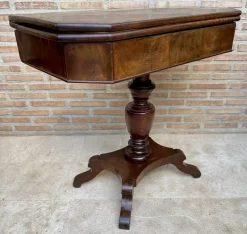 Discount Pamono French Fold-Over Game Table in Walnut, 1920
