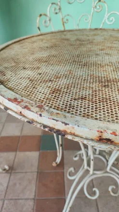 Pamono French Garden Table and Chairs in Iron, 1960s, Set of 5><noscript><img width=