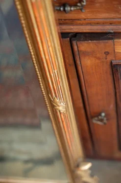Pamono French Gilded Wood Mirror, 19th Century><noscript><img width=