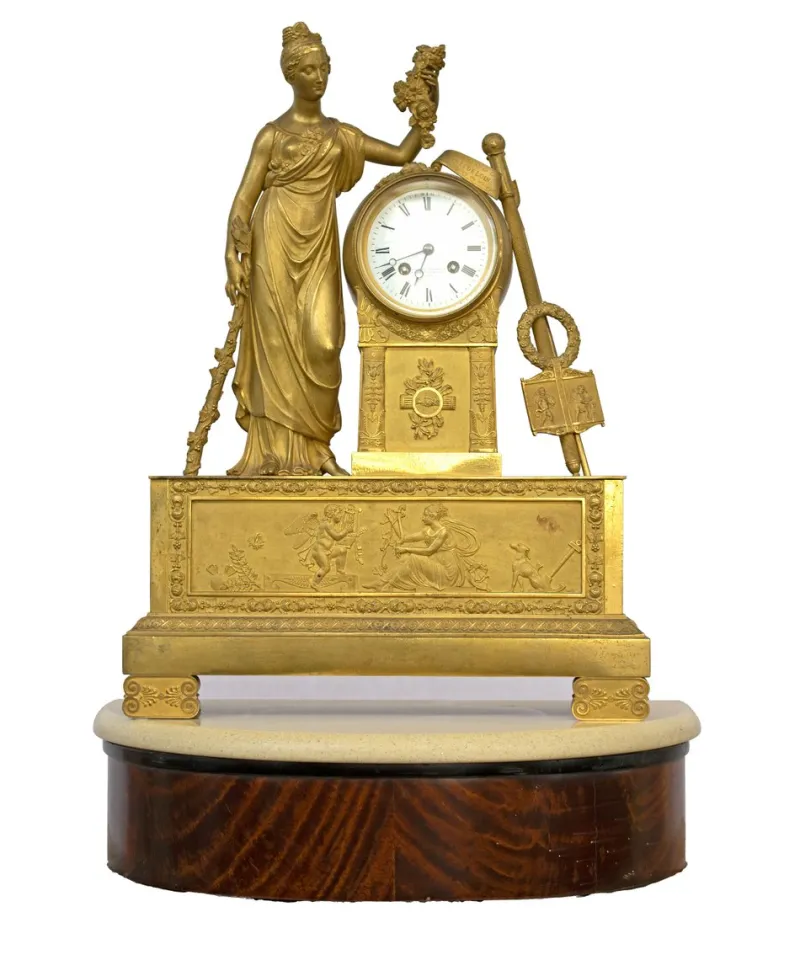 Online Pamono French Gilt Bronze Mantel Clock