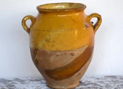 Pamono French Glazed Pottery Confit Pot, 1800s> Garden Accessories