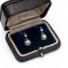 New Pamono French Gold Earrings with Old-Cut Diamonds, 1930s, Set of 2