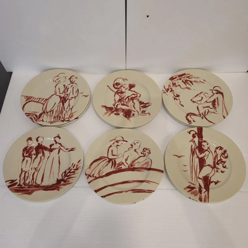Pamono French Gonesse Plates from Royal Limoges, 1990s, Set of 6> Serving Dishes